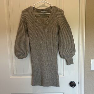 Lush Beige Ribbed Knit Top